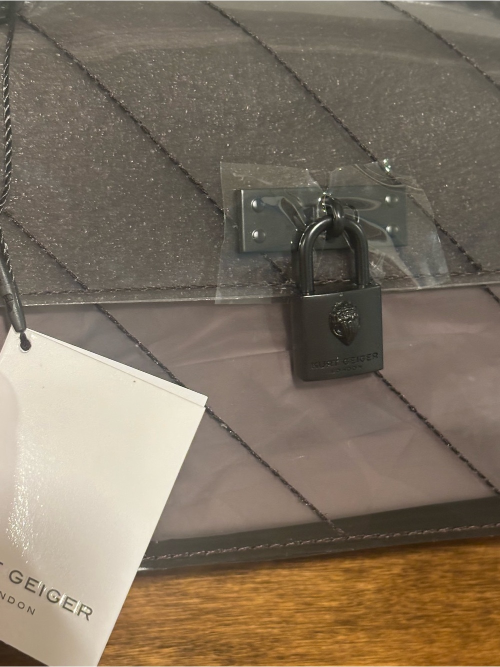 Kurt Geiger Black Jelly/Clear Crossbody with Chain Strap - Picture 10 of 11